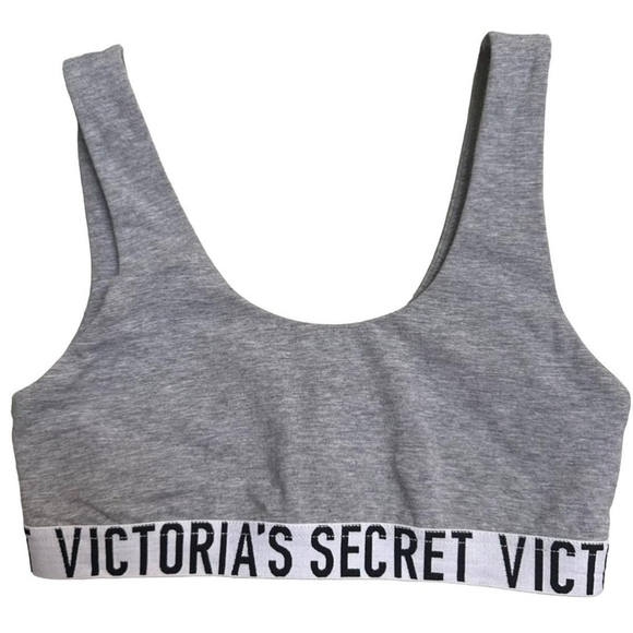 Victoria's Secret. Logoed Grey Bralette. Size Medium. - Picture 2 of 8